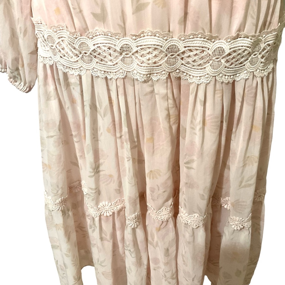 Rachel Parcell Blush Pink Floral Midi Dress - Picture 8 of 13